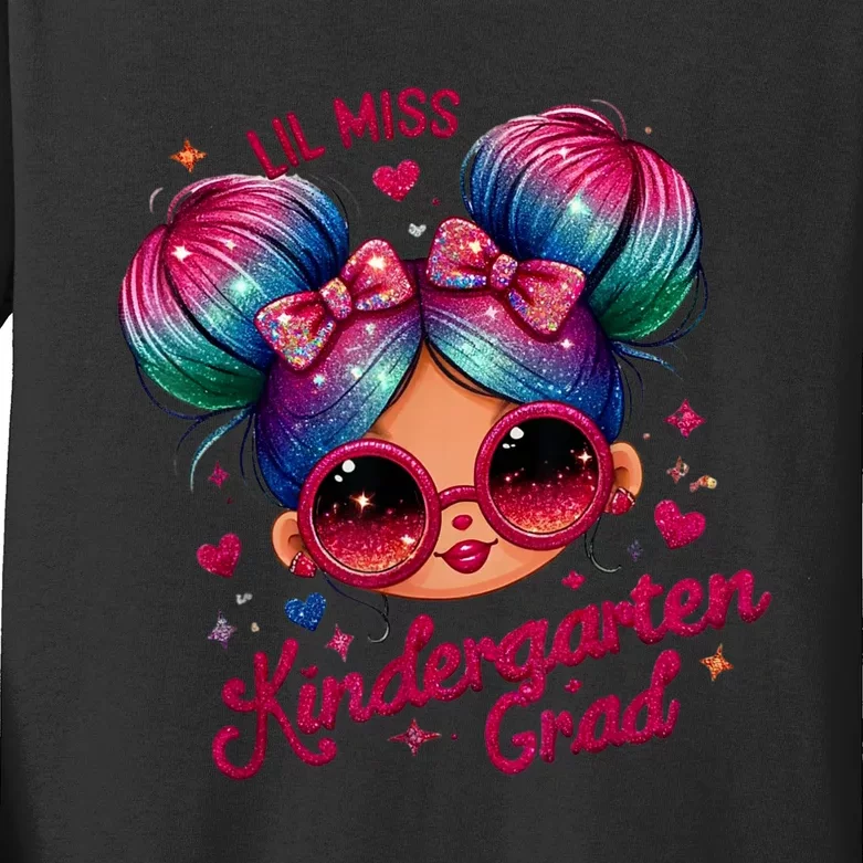 Lil Miss Kindergarten Grad Graduation Last Day Kindergarten Kids Long Sleeve Shirt