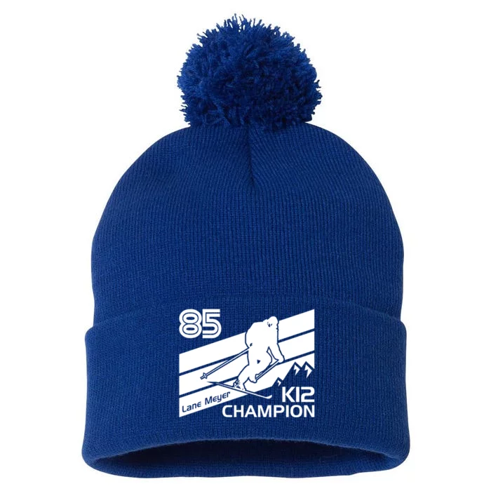 Lane Meyer K12 Champion Ski Lover Gift Pom Pom 12in Knit Beanie