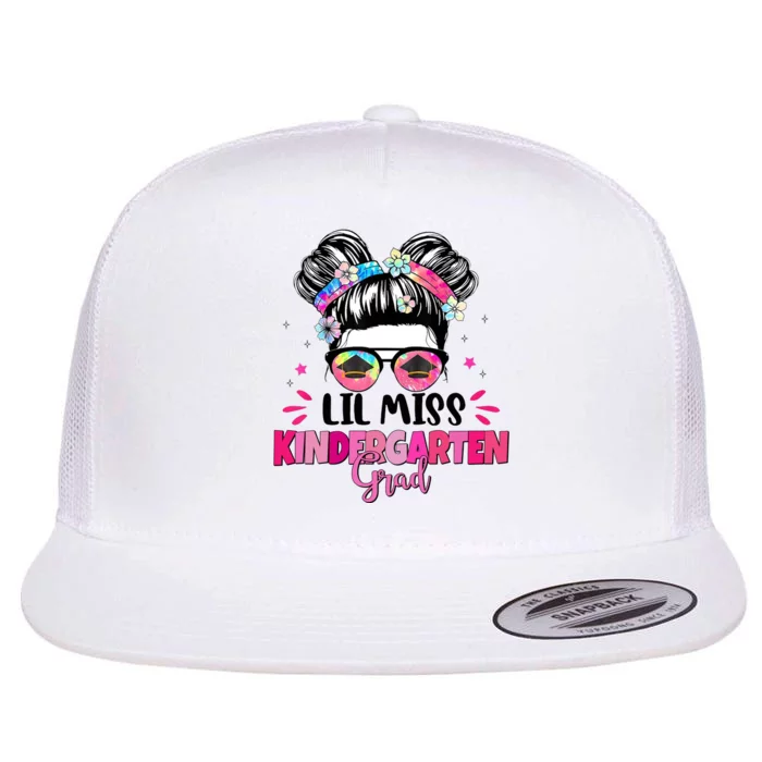 Lil Miss Kindergarten Grad Last Day Of School Flat Bill Trucker Hat