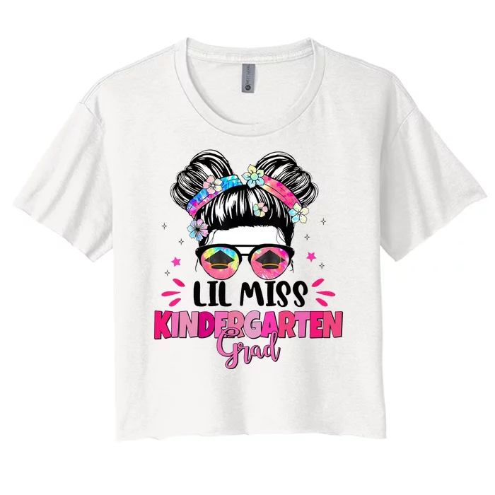 Lil Miss Kindergarten Grad Last Day Of School Women's Crop Top Tee