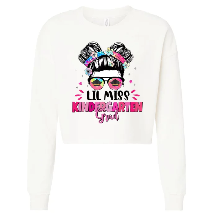 Lil Miss Kindergarten Grad Last Day Of School Cropped Pullover Crew