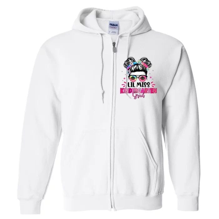 Lil Miss Kindergarten Grad Last Day Of School Full Zip Hoodie