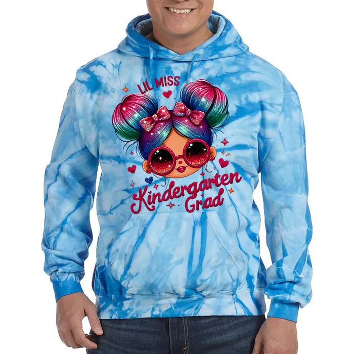 Lil Miss Kindergarten Grad Graduation Last Day Kindergarten Tie Dye Hoodie