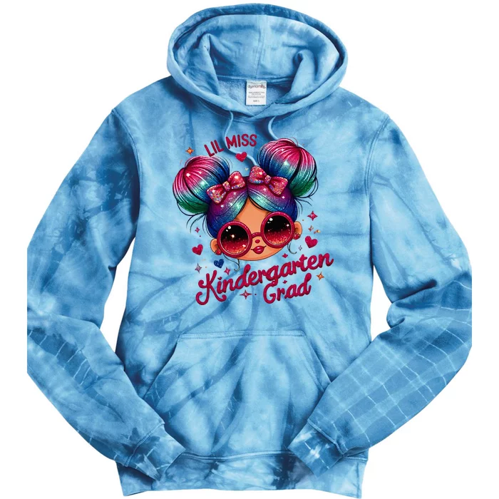 Lil Miss Kindergarten Grad Graduation Last Day Kindergarten Tie Dye Hoodie