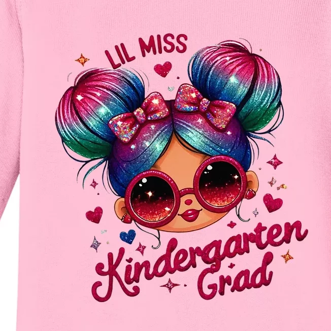 Lil Miss Kindergarten Grad Graduation Last Day Kindergarten Baby Long Sleeve Bodysuit