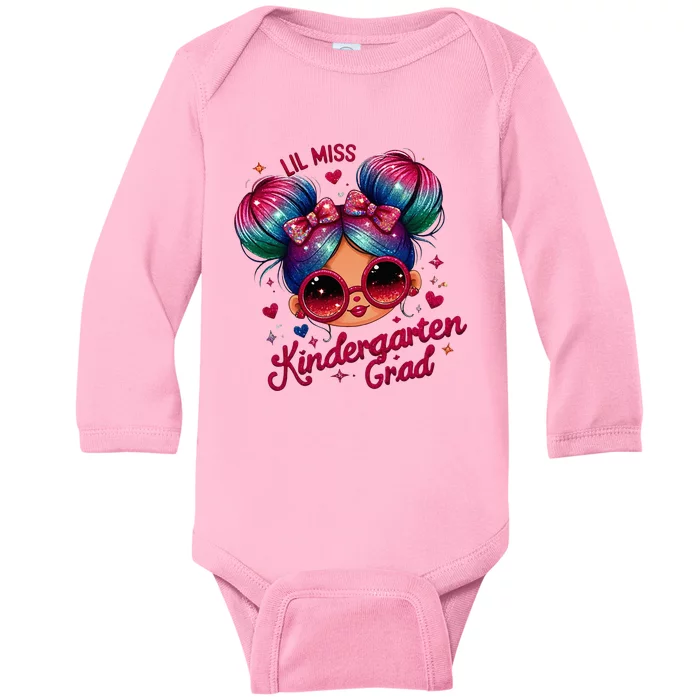 Lil Miss Kindergarten Grad Graduation Last Day Kindergarten Baby Long Sleeve Bodysuit