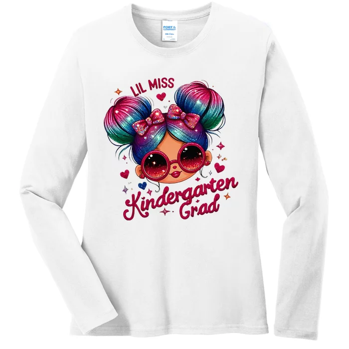 Lil Miss Kindergarten Grad Graduation Last Day Kindergarten Ladies Long Sleeve Shirt