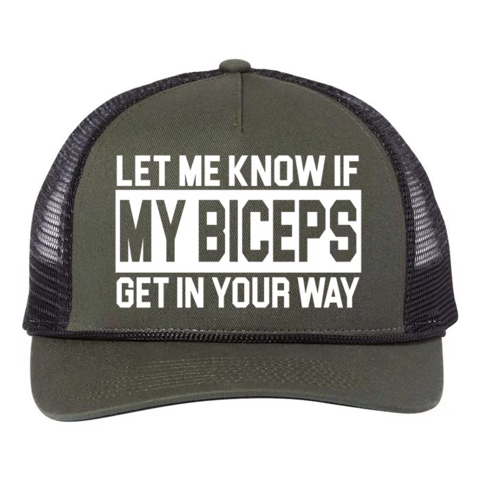 Let Me Know If My Biceps Get In Your Way Retro Rope Trucker Hat Cap