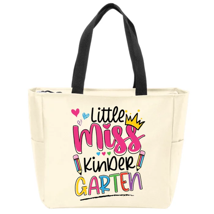 Little Miss Kindergarten Back To School Kinder Girl Zip Tote Bag