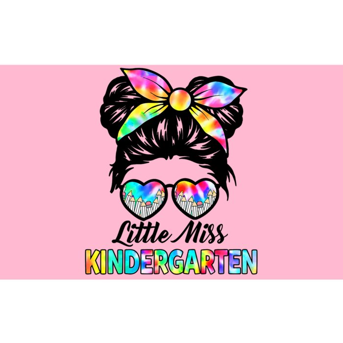 Little Miss Kindergarten Girls Messy Bun Back To School Bumper Sticker