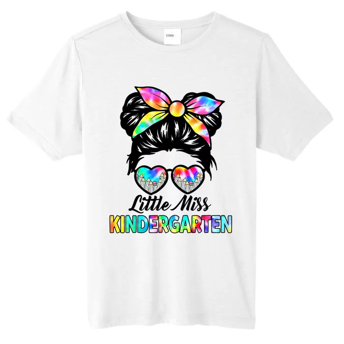 Little Miss Kindergarten Girls Messy Bun Back To School ChromaSoft Performance T-Shirt