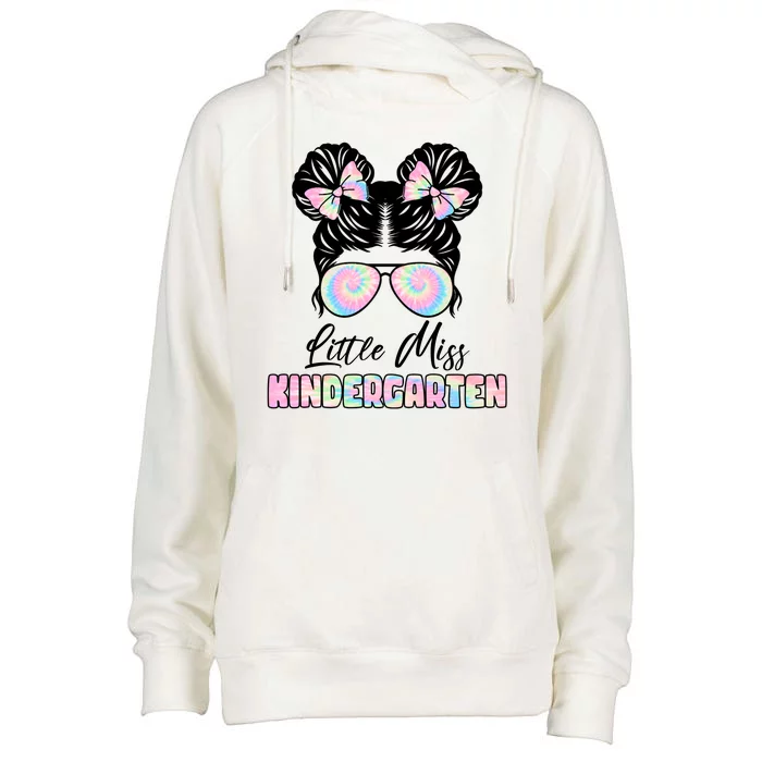 Little Miss Kindergarten Womens Funnel Neck Pullover Hood