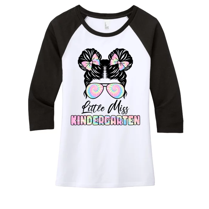 Little Miss Kindergarten Women's Tri-Blend 3/4-Sleeve Raglan Shirt