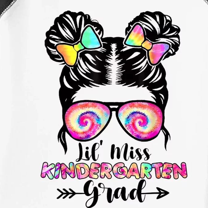 Lil Miss Kindergarten Grad Graduation Messy Bun Infant Baby Jersey Bodysuit