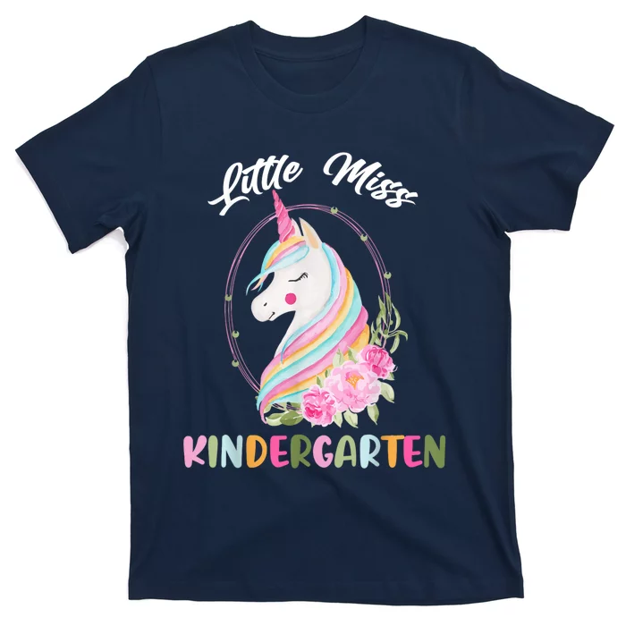 Little Miss Kindergarten Unicorn Back To School Here I Come T-Shirt