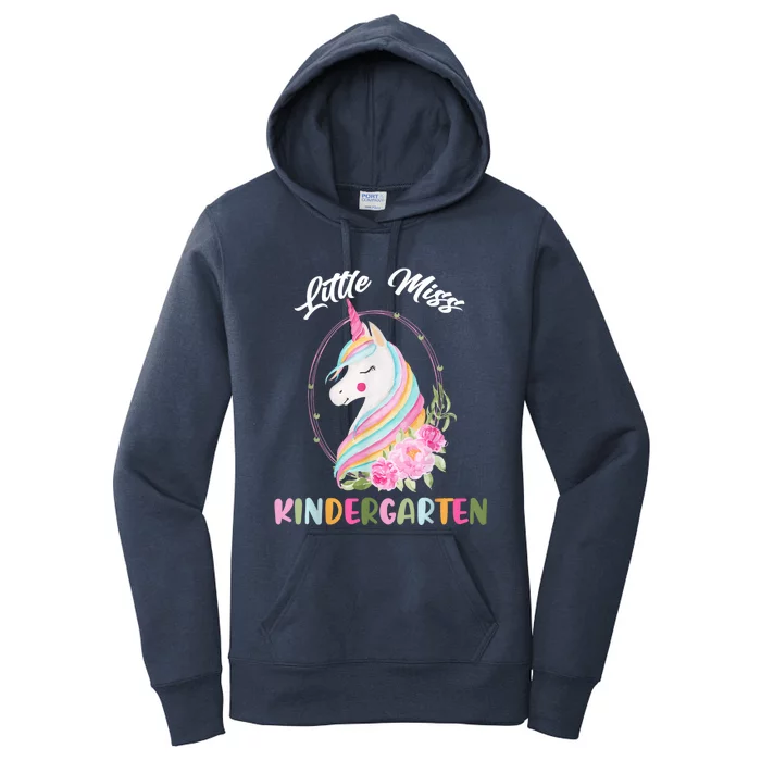 Little Miss Kindergarten Unicorn Back To School Here I Come Women's Pullover Hoodie