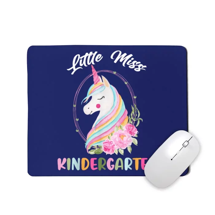 Little Miss Kindergarten Unicorn Back To School Here I Come Mousepad