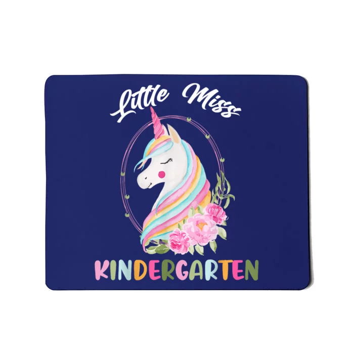 Little Miss Kindergarten Unicorn Back To School Here I Come Mousepad