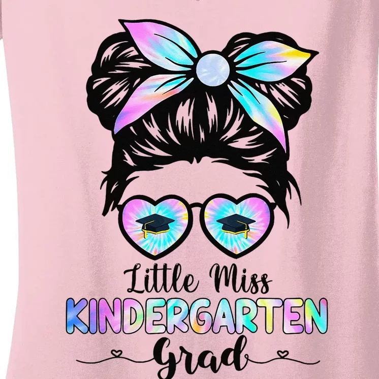 Little Miss Kindergarten Grad Graduation Daughter Women's V-Neck T-Shirt