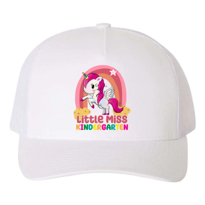 Little Miss Kindergarten Rainbow Unicorn Yupoong Adult 5-Panel Trucker Hat