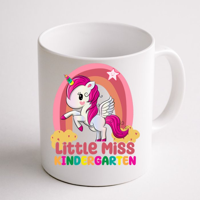 Little Miss Kindergarten Rainbow Unicorn Front & Back Coffee Mug