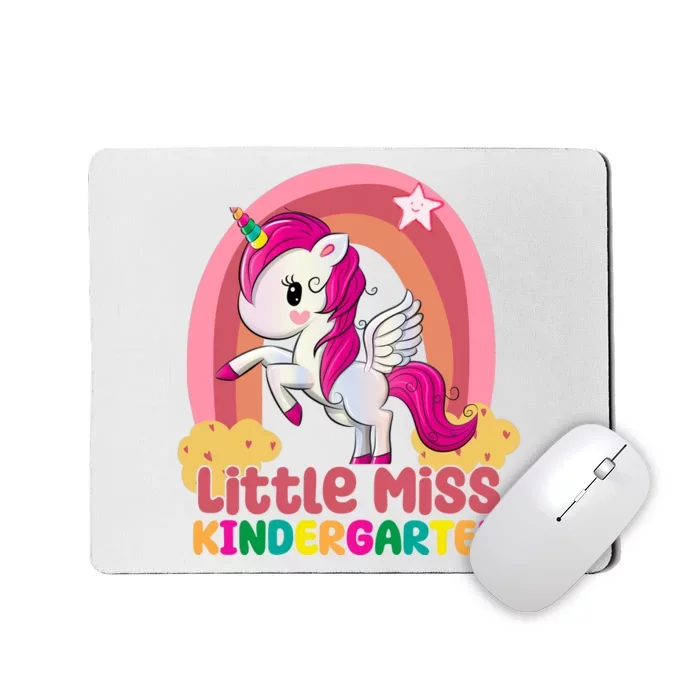 Little Miss Kindergarten Rainbow Unicorn Mousepad