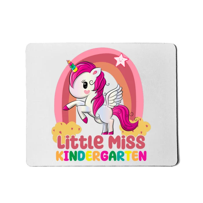 Little Miss Kindergarten Rainbow Unicorn Mousepad