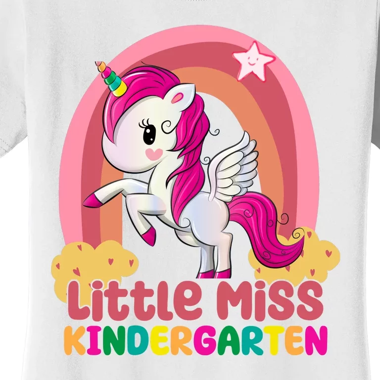 Little Miss Kindergarten Rainbow Unicorn Women's T-Shirt