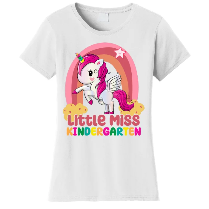 Little Miss Kindergarten Rainbow Unicorn Women's T-Shirt