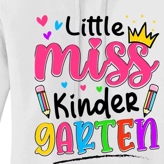 Little Miss Kindergarten Back To School Kindergarten Girl Women's Pullover Hoodie