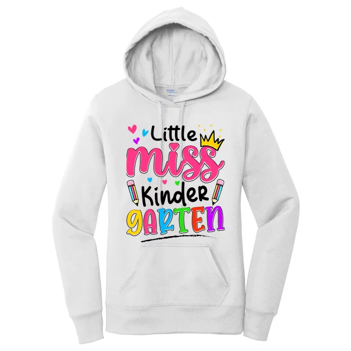 Little Miss Kindergarten Back To School Kindergarten Girl Women's Pullover Hoodie