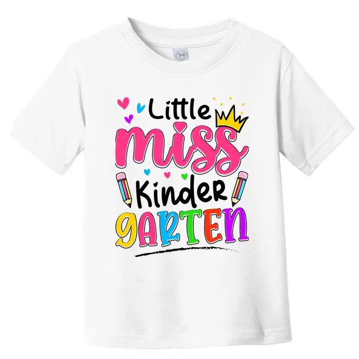 Little Miss Kindergarten Back To School Kindergarten Girl Toddler T-Shirt