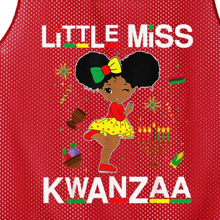 Little Miss Kwanzaa Outfits For Black Girl Mesh Reversible Basketball Jersey Tank