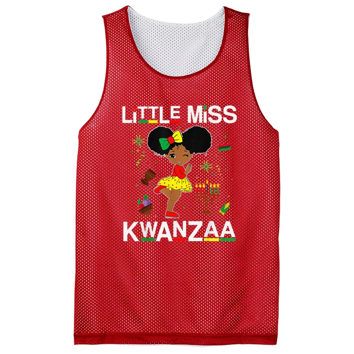 Little Miss Kwanzaa Outfits For Black Girl Mesh Reversible Basketball Jersey Tank