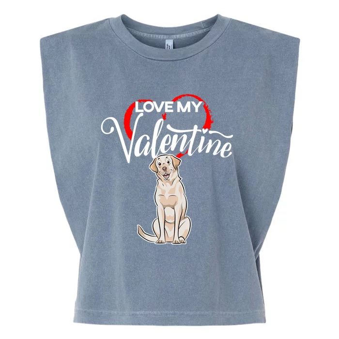 Love My Labrador Retriever Dog Valentine's Day Gift Garment-Dyed Women's Muscle Tee