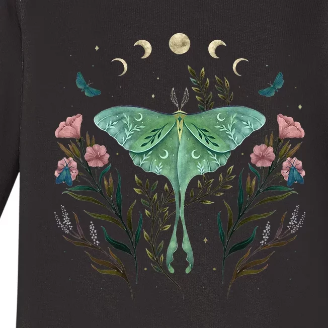 Luna Moth Baby Long Sleeve Bodysuit