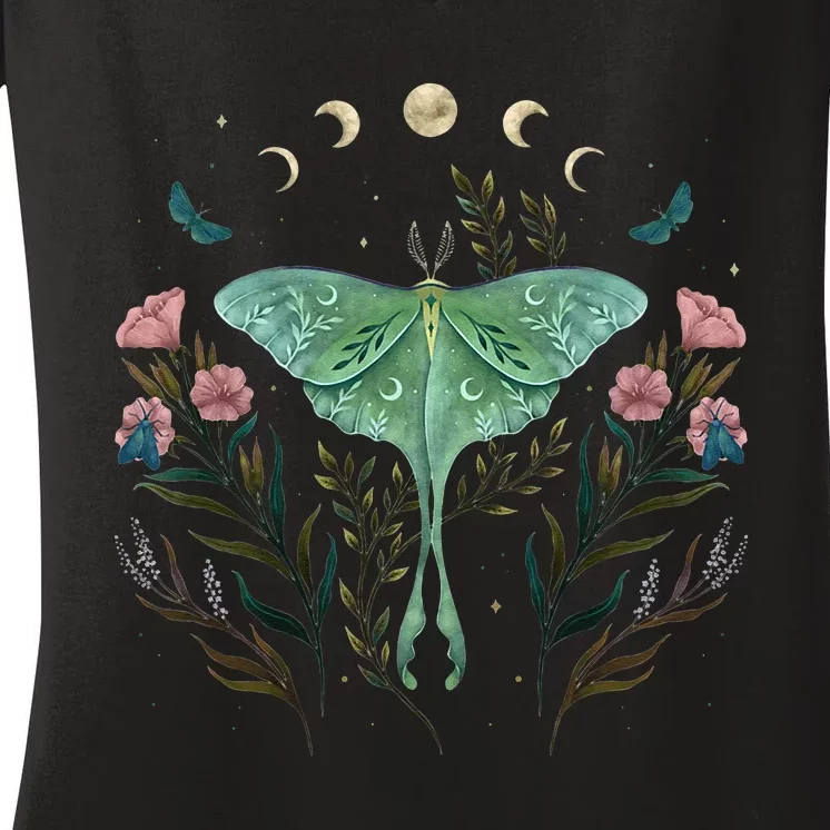 Luna Moth Women's V-Neck T-Shirt