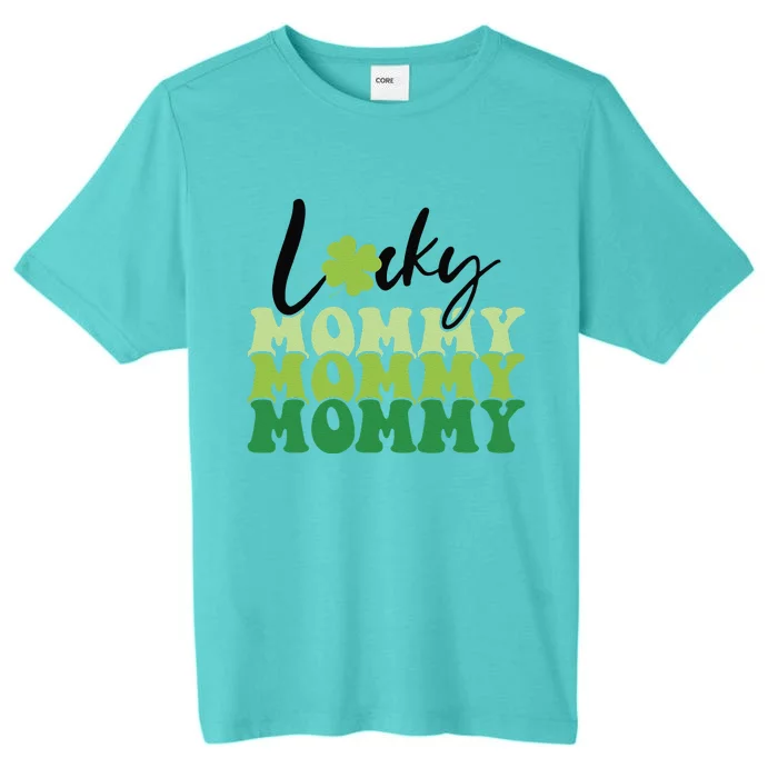 Lucky Mommy Life St Patricks Day Shamrock Family Womens ChromaSoft Performance T-Shirt