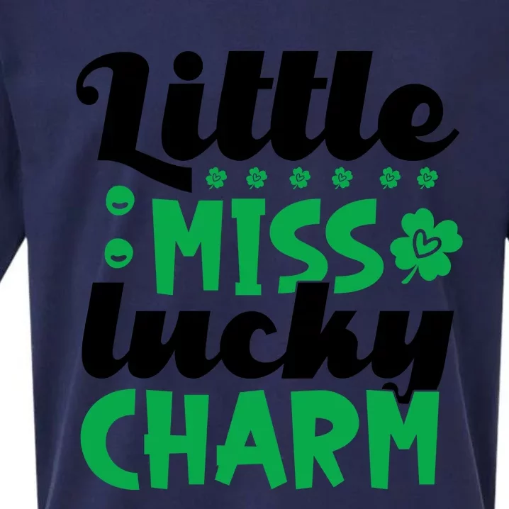 Little Miss Lucky Charm St Patrick's Day Sueded Cloud Jersey T-Shirt