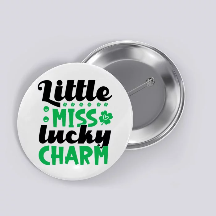 Little Miss Lucky Charm St Patrick's Day Button