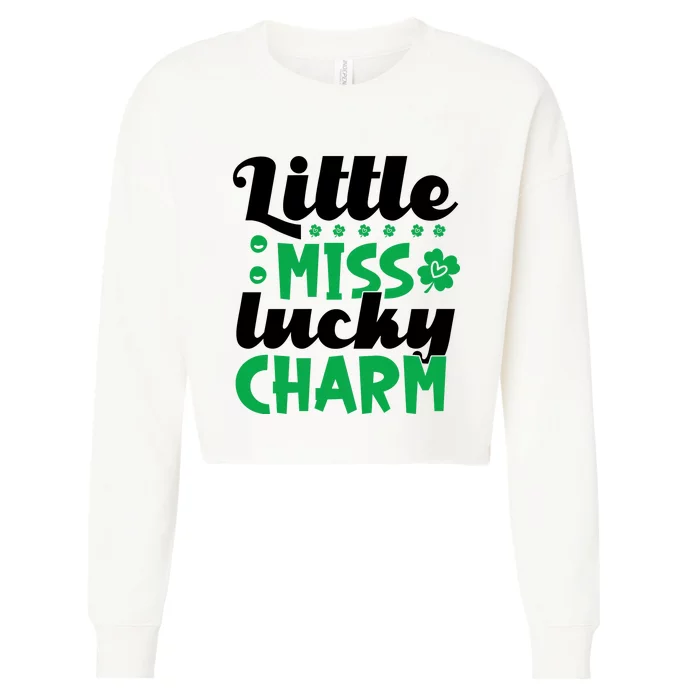 Little Miss Lucky Charm St Patrick's Day Cropped Pullover Crew