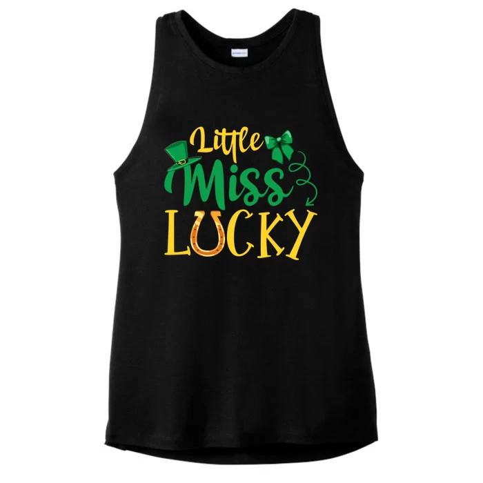 Little Miss Lucky Gift St Patricks Day Gift Ladies Tri-Blend Wicking Tank