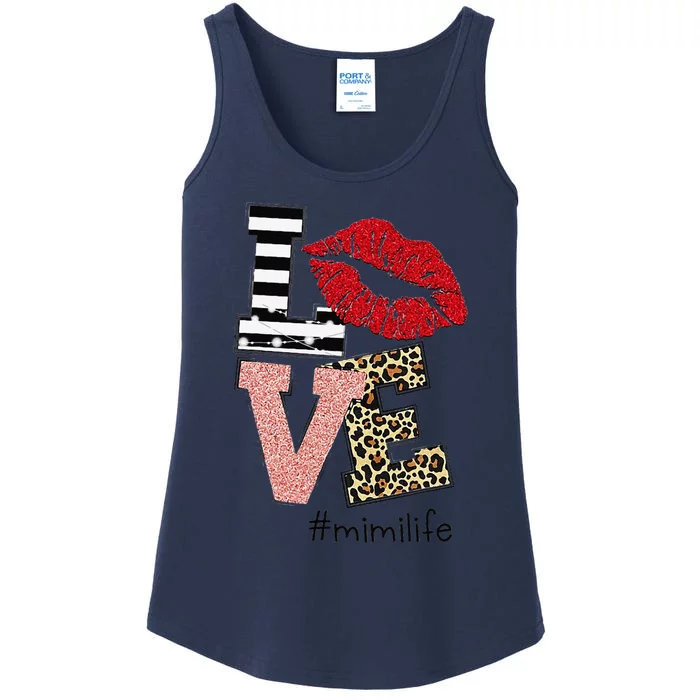 Love Mimi Life Valentine's Day Red Lips Leopard Fashion Love Ladies Essential Tank