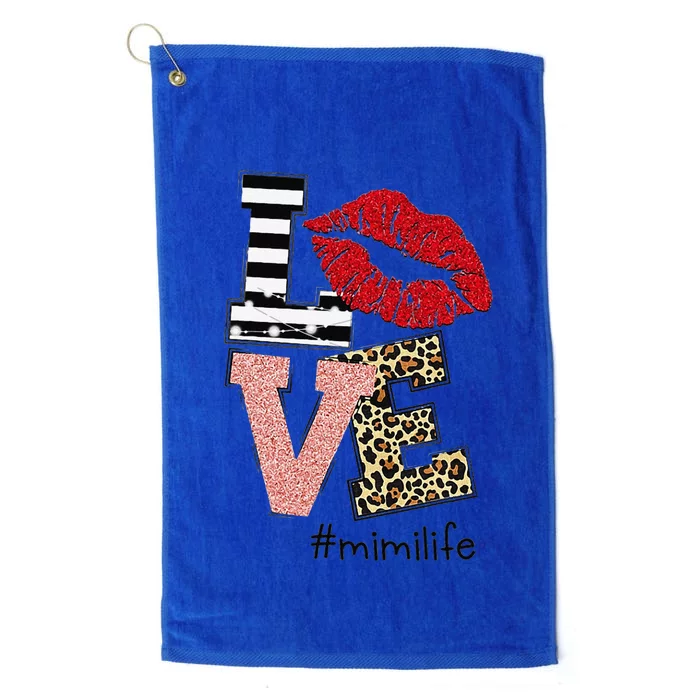 Love Mimi Life Valentine's Day Red Lips Leopard Fashion Love Platinum Collection Golf Towel