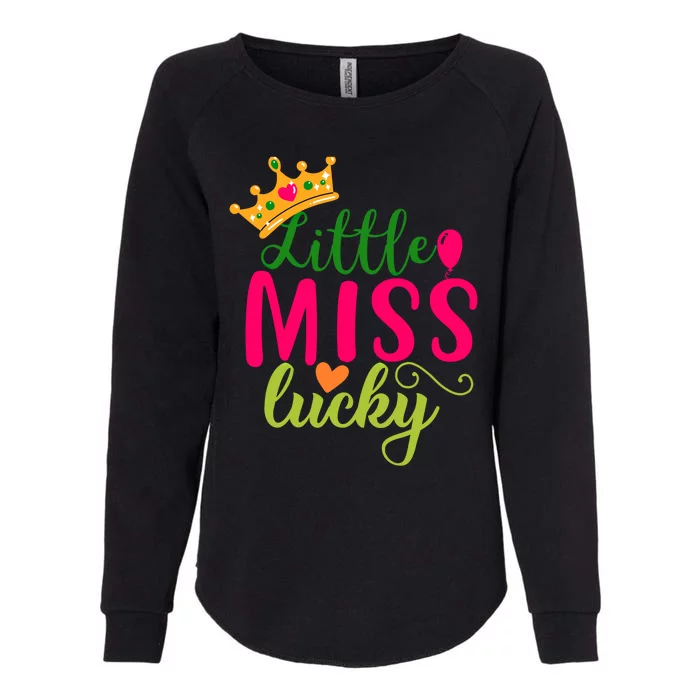 Little Miss Lucky St Patricks Day Funny Shenanigans Cool Gift Womens California Wash Sweatshirt