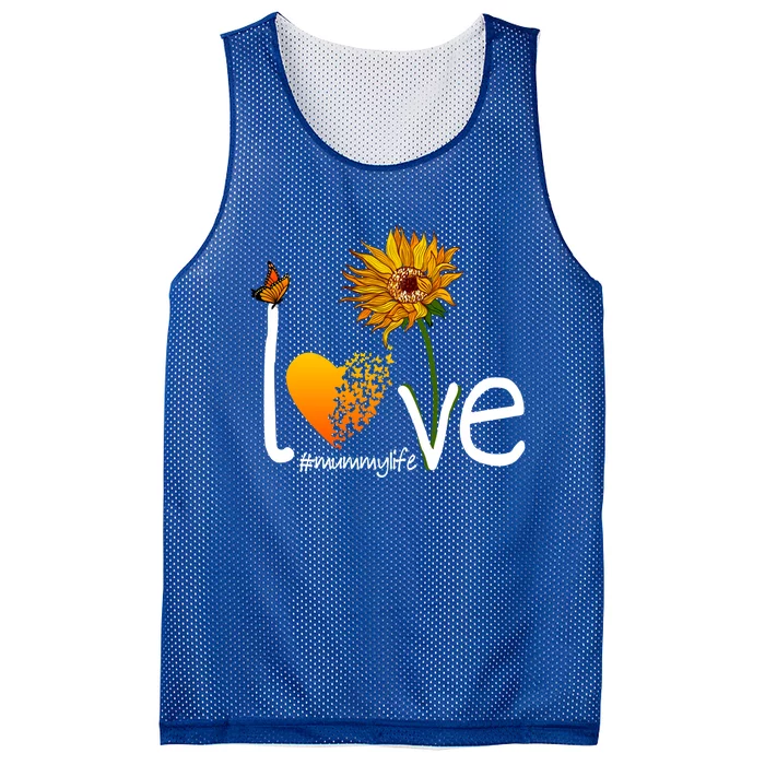 Love Mummy Life Mom Grandma Butterfly Sunflower Graphic Cool Gift Mesh Reversible Basketball Jersey Tank