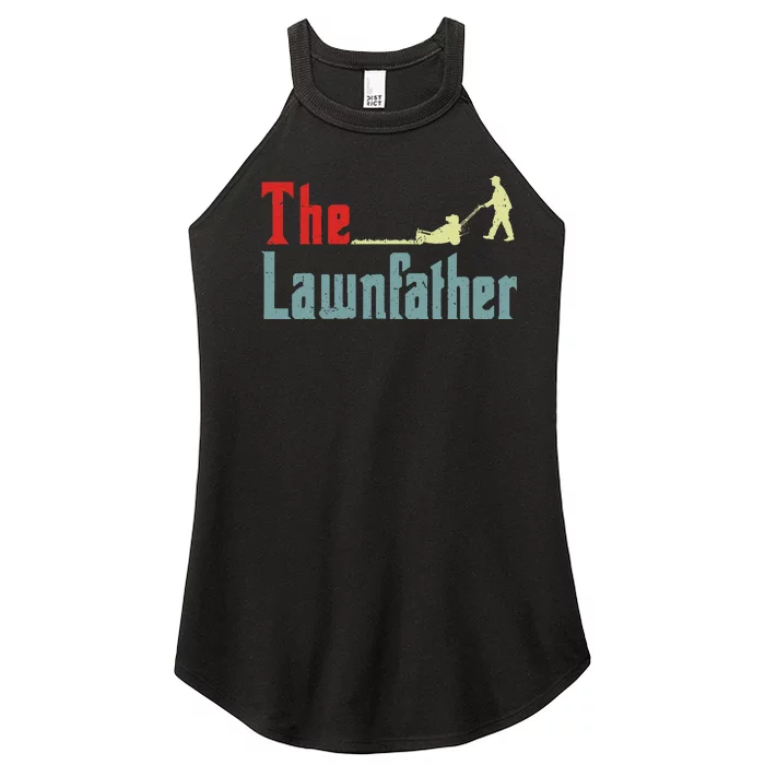 Lawn Mowing Lawnfather Mower Gardening Dad Father Day Gift Women’s Perfect Tri Rocker Tank