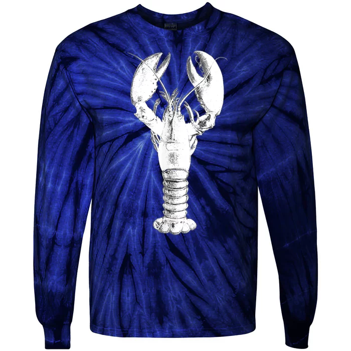 Large Maine Lobster in White Tee Tie-Dye Long Sleeve Shirt