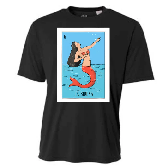 La Mermaid Lottery Gift The Mermaid Card Mexican Lottery Cooling Performance Crew T-Shirt