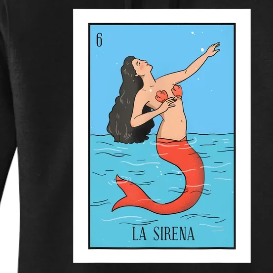 La Mermaid Lottery Gift The Mermaid Card Mexican Lottery Women's Pullover Hoodie